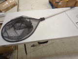 Large black/silver metal fishing net. Comes as is shown in photos. Appears to be used. 19.5