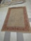MACHINE MADE AREA RUG, NATURAL TAN WITH RED ACCENT, 62 3/4