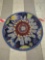 MACHINE MADE ROUND AREA RUG, RED, PURPLE, BLUE, AND GREEN, 36