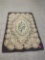 VINTAGE MACHINE MADE FLORAL AREA RUG, 19 1/4