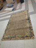 NULOOM MACHINE MADE AREA RUG, CHEETAH PRINT, INDIGO, 5'X7'5