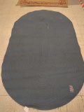 MACHINE MADE AREA RUG, BLUE, HAS SOME DAMAGE, 56 1/2