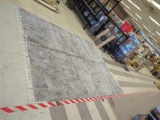MACHINE MADE AREA RUG, GREY WITH WHITE FRINGE, 105