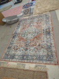 MACHINE MADE Vintage STYLE Zara Medallion Orange Area Rug 105
