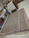 NULOOM JUTE AREA RUG, BLUE CROSS ACCENTS, 95