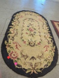 VINTAGE MACHINE MADE FLORAL AREA RUG, 42