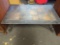 Slate Style Coffee Table With Metal Trim and Legs Bottom Cross Bar Needs to Repaired, Measure