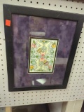 Framed Print of Hearts, Flowers and Vines, Approximate Dimensions - 16