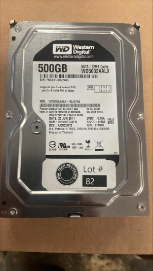 Western Digital Black SATA Hard Drive.
