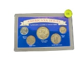 1942 Americana Series - Walking Liberty Half plus 4 other coins