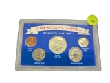 1964 Americana Series - Kennedy Half plus 4 other coins