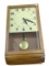 Seth Thomas Art Deco Wooden Wall Clock with Pendulum and Glass Cover