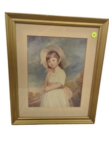 Framed Print of a Girl in a Hat - Portrait Art Piece