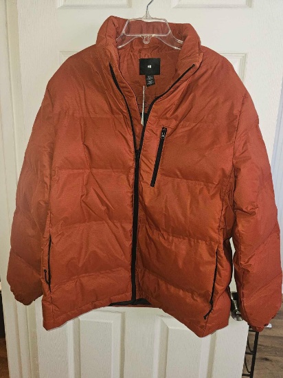 Brand New H&M Puffer Jacket. Size M. Burnt Orange. Water Repellant and Wind Proof.