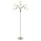 67 in. 5-Light Brushed Nickel Gooseneck Floor Lamp with White Acrylic Shades