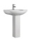 Modern White Ceramic Rectangular Chateau Pedestal Bathroom Vessel Sink with Round Single Faucet Hole