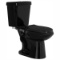 2-piece 1.1 GPF/1.6 GPF High Efficiency Dual Flush Elongated Toilet in Black, Seat Included