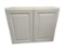 Modern White Cabinet with Two Paneled Doors and Wooden Top