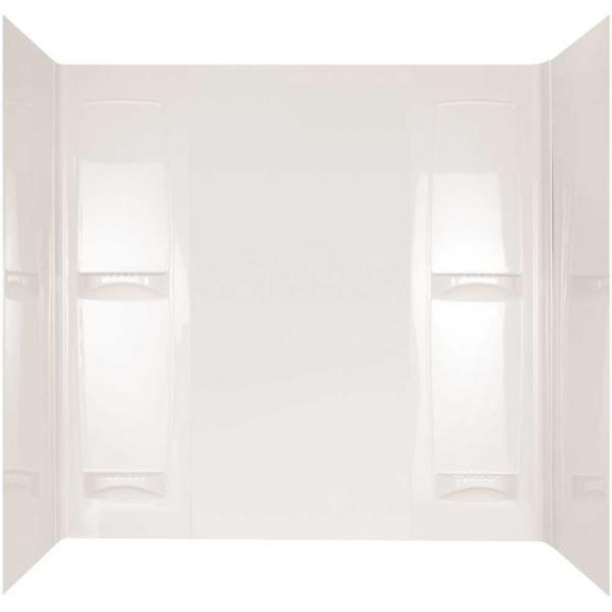 Pro-Series 60 in. W X 57 in. H Five Piece Glue up Tub Surrounds in High Gloss White