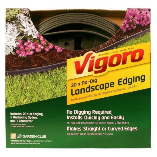 20 Ft. No-Dig Plastic Landscape Edging Kit