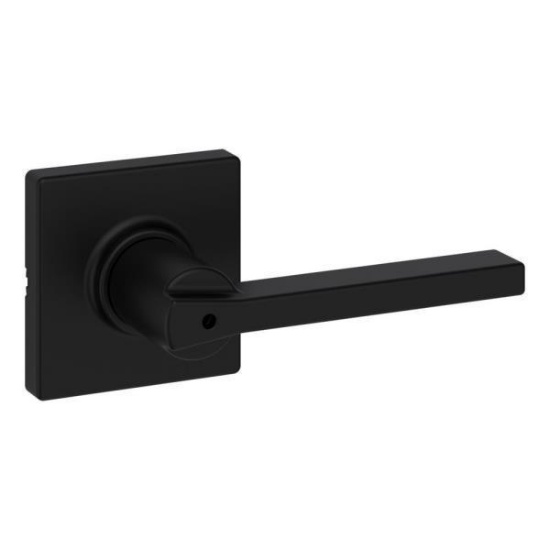 Casey Square Bed/Bath Lever in Matte Black