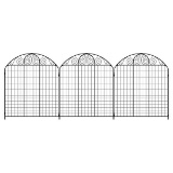 Rockdale 43.8 in. Black Steel Fence Panel (3-Pack)