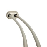 NeverRust 72 in. Aluminum Dual Mount Double Curved Long Shower Curtain Rod in Brushed Nickel