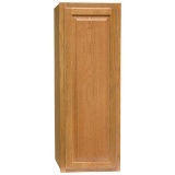 Hampton 15 in. W X 12 in. D X 42 in. H Assembled Wall Kitchen Cabinet in Medium Oak