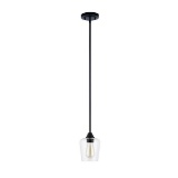Pavlen 5.5 Inch 1-Light Bronze Mini Pendant with Clear Glass Shade