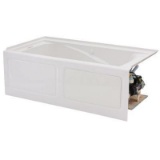 EverClean 60 in. X 32 in. Whirlpool Bathtub with Left Drain in White