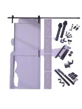 HOMACER 60 in. x 80 in. 5-in-1 Design White Solid Pine Wood Interior Sliding Barn Door with