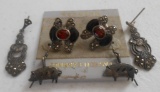 A LOT OF THREE PAIR OF 925 EARRINGS ALL ITEMS ARE SOLD AS IS, WHERE IS, WITH NO GUARANTEE OR
