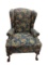 La-Z-Boy Hammary Wingback Side Chair with Ball and Claw Feet, Blue Floral Pattern, 29 in x 20 in x