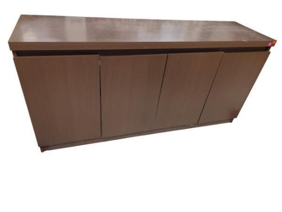 Wooden 4 Door Credenza Cabinet 62.5 in x 17.5 in x 30 in
