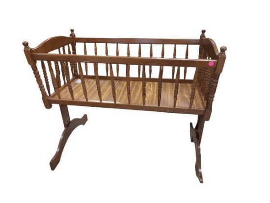 Hopkins Wooden Spindle Portable Baby Cradle Rocker 38 x 19 x 38 Inches