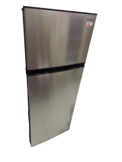 Vissani 7.1 Cubic Foot Top Freezer Refrigerator in Stainless Steel Look, 21.7 in x 21.7 in x 56.3 in