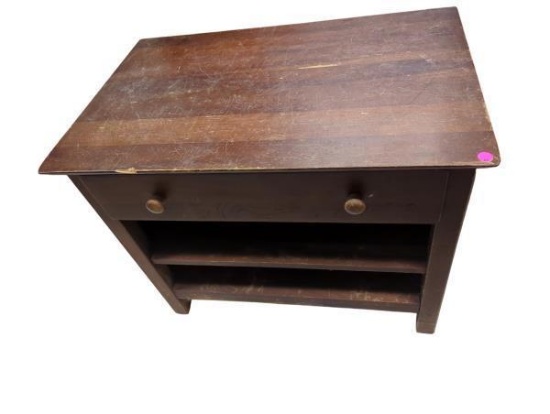Cherry Nightstand with 1 Drawer and 2 Shelves - 30 in x 19.5 in x 24 in