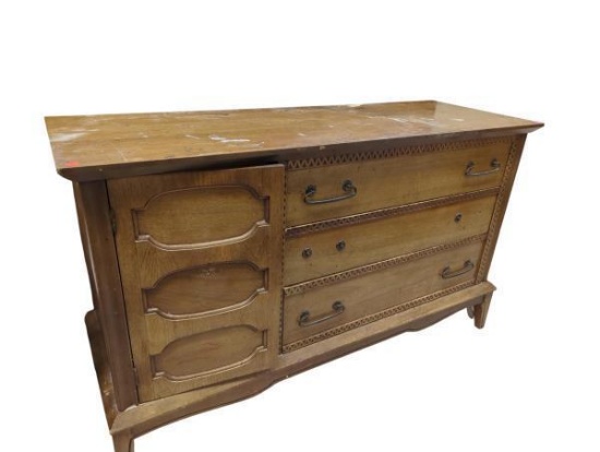Dixie Vintage 6 Drawer Dresser 54 in x 19 in x 32 in - Wooden Storage Furniture