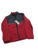 Eddie Bauer Classic 200 Men's Outdoor Jacket, Size Large - Red and Black Fleece, Water Repellent,