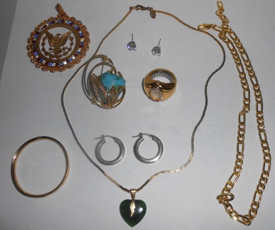 LOT OF ASSORTED 925 AND COSTUME JEWELRY ALL ITEMS ARE SOLD AS IS, WHERE IS, WITH NO GUARANTEE OR