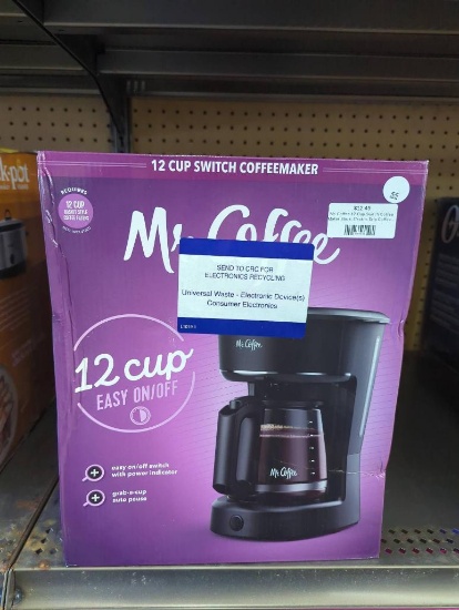 Mr. Coffee 12-Cup Switch Coffeemaker in Opened Box