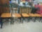 Set of 5 Metal and Wood Chairs with Decorative Back