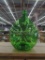 Green Glass Demijohn Bottle With Textured Surface