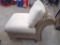 Wicker Chair with White Cushions, 26 x 19 x 26 In.