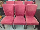 Set of 6 Upholstered Red Dining Chairs
