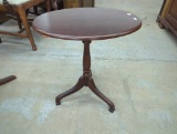 Oval Wooden Pedestal Side Table