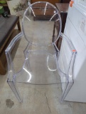 Transparent Acrylic Armchair with Oval Backrest