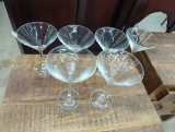 Set of 6 Glass Stemware Sold As Is