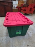 Holiday Living 40-Gallon Storage Tote With Red Lid