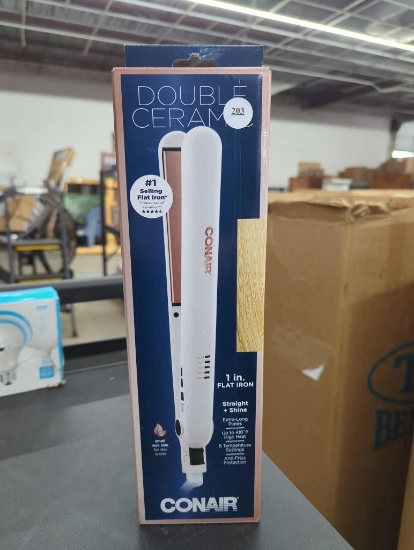 Conair Double Ceramic 1-Inch Flat Iron in Open Box